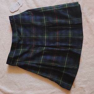 Girls plaid pleated uniform skirt